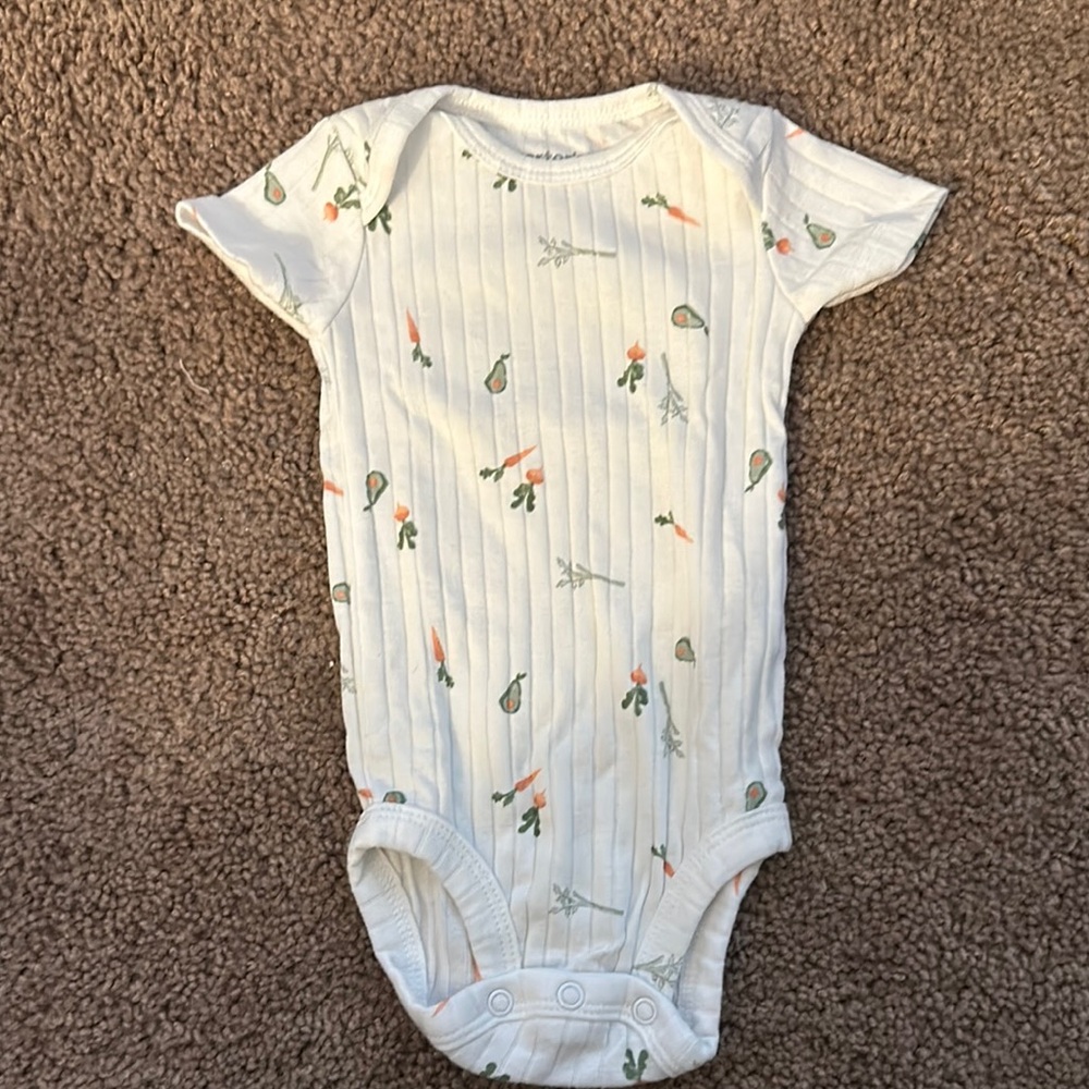 Carter's White and Green Bodysuit with Butterfly Print